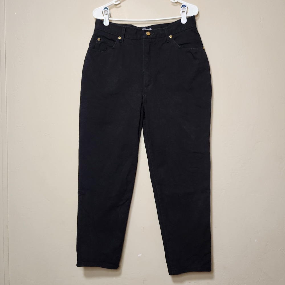 Vintage St. John Signature Jeans Black Straight Leg Size 14 USA